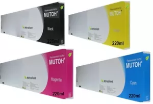4x COMPATIBLE MUTOH 1341SR ECO SOLVENT INK CARTRIDGES CYMK 220ML - Picture 1 of 1