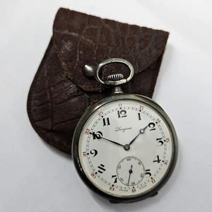 Vintage Longines Silver Pocket Watch Open Face Working 50mm Diameter Circa 1926 - Picture 1 of 19