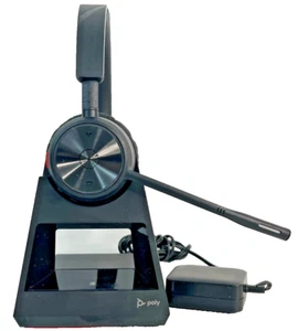 Polycom Savi 7210 Office Wireless Mono DECT On-Ear Headset System Black Tested - Picture 1 of 14
