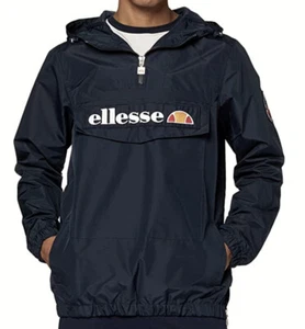 ELLESSE Mont 2 Overhead 1/4 Zip Black Pullover Tennis Casual Jacket NEW Mens S - Picture 1 of 9