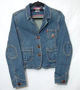 Chaqueta de Jean para Mujer Levi's Red Tab Azul Denim Talla Mediana Bordada Fresa - Imagen 1 de 4