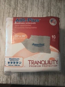4 Tranquility AIR-Plus Underpads Heavy Absorbency 30 X 36" Total 40 ct Chucks - Picture 1 of 7