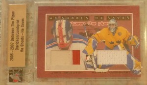 Lundqvist/Davidson 2006-07 ITG Between The Pipes He Shoots /Saves Jersey /20 NYR
