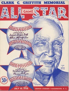 1956 MLB All Star Game OFFICIAL PROGRAM EX/MT Condition UNSCORED Griffith Stad - Picture 1 of 2