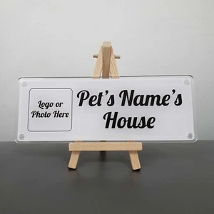 Classic White Personalised Pet Sign-own photo or a silhouette logo - Picture 1 of 9