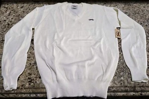 VTG 1980s THE FOX SWEATER Winter White By JC PENNEY V Neck Sweater Youth 20 NEW - Picture 1 of 8