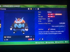 Pokemon Scarlet And Violet Shiny Emboar 6IV Battle Ready Fast Delivery - Picture 1 of 4