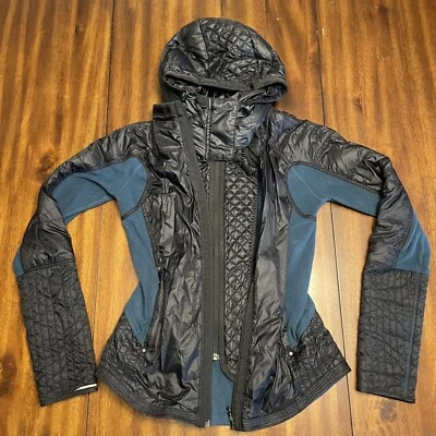 Chaqueta Lululemon Run Paquete Azul Negra Cremallera Completa Extraíble Sudadera con Capucha para Mujer’s 4 Foto 1 de 4
