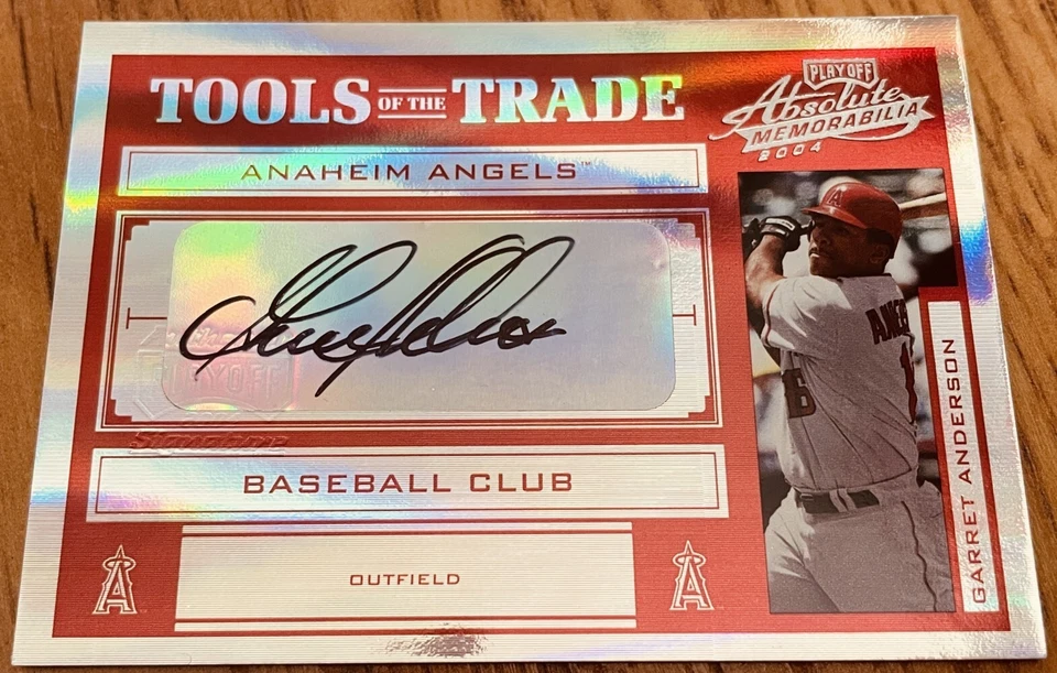Garret Anderson certified autograph Angels 2004 Playoff Tools of Trade card #/50 - Image 1 of 1