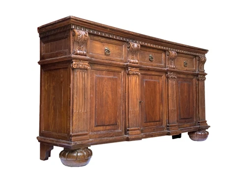 Antique Late 18th Century Italian Baroque Credenza Cabinet Sideboard Cover