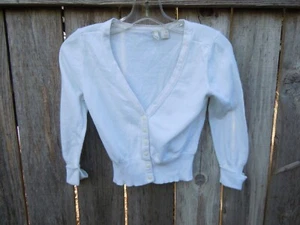 OLD NAVY girls SWEATER CARDIGAN size XL White 3/4 sleeve - Picture 1 of 4
