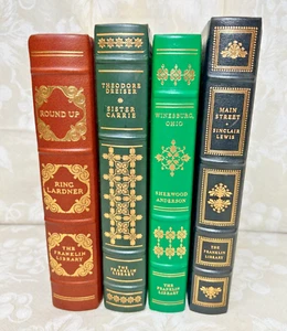 4 libros de la biblioteca Franklin, 100 mejores obras maestras encuadernadas en cuero oro 22K dorado - Imagen 1 de 17