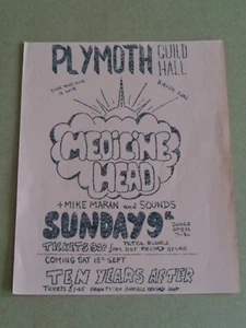 Medicine Head 1973 Plymouth Concert Handbill (Ten Years After) - Picture 1 of 1