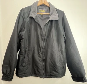 Cabela's Outdoor Gear Windbreaker Jacket XL Black Fleece Lined Waterproof Zip - Picture 1 of 17
