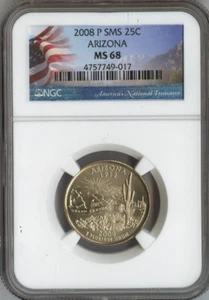 2008-P Arizona Quarter NGC MS68 SMS Quality Auction - Picture 1 of 2