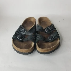 Birkenstock 'Granada' Strappy Cork Sandals in Black Size 40 Ladies 9 Mens 7 - Picture 1 of 9