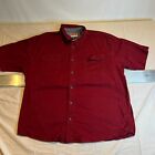 Wrangler Mens Red Long Sleeves Spread Collared Comfort Flex Button Up Shirt 2Xl