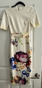 Ted Baker Pencil Dress Flowers Size 0