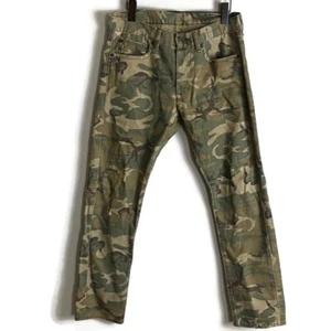 RALPH LAUREN DENIM SUPPLY Mens Camo Slim Jeans Size 32x30 Distressed Military - Picture 1 of 11