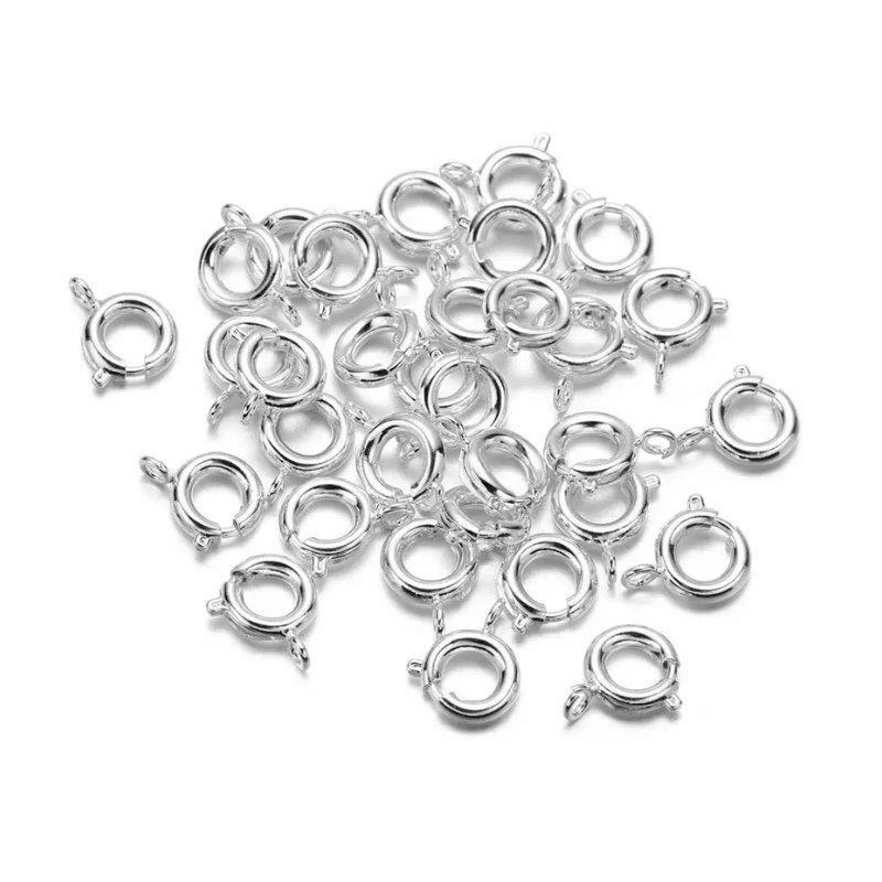 Silver Spring Ring Clasps 30 Pack - 6mm or 7mm - Jewellery Findings - Image 1 of 2