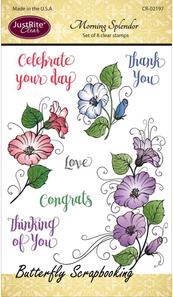 Juego de estampillas SPLENDOR estampillas de goma transparentes sin montar de JustRight CR-02197 NUEVAS Foto 1 de 1