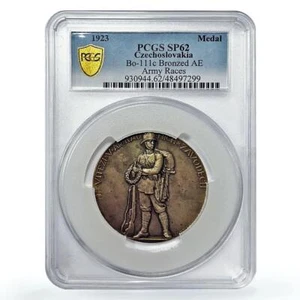 Czechoslovakia Republican Army Races Armed Soldier SP62 PCGS bronze medal 1923 - Picture 1 of 5