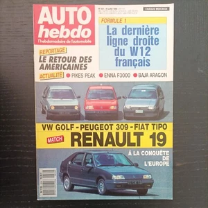 AUTOHEBDO634 Renault 19 txe VW golf 90s Peugeot 309 sr Fiat Tipo Pikes peak 1988 - Picture 1 of 2