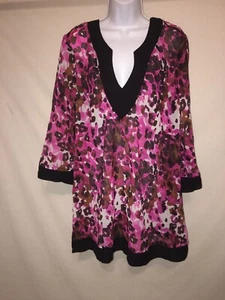 Tessuto Contour Swim V-Neck Tunika Animal Medley Magenta XL - Bild 1 von 3