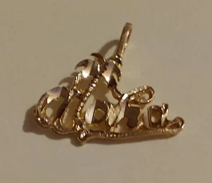 ALOHA - Necklace Pendant - 14K Gold - Pendant only as shown - Picture 1 of 10