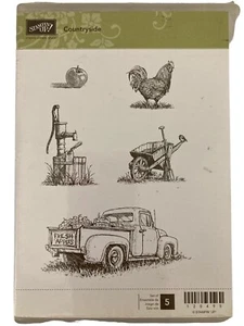 5 Stampin Up! COUNTRYSIDE Fresh Apples Rooster Wheelbarrow Farm Little Red Truck - Picture 1 of 4