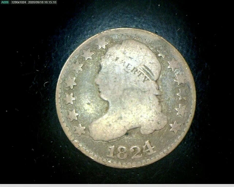 1824 Over 2 Capped Bust Dime good Cover