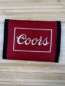 Vintage Coors Nylon Bifold Wallet Retro RedBlack New Rockabilly 90s Y2K Billfold - Picture 1 of 8