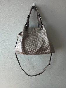 Borse In Belle Woven Leather Crossbody Handbag Women's Large Silver Purse Italy - Picture 1 of 14