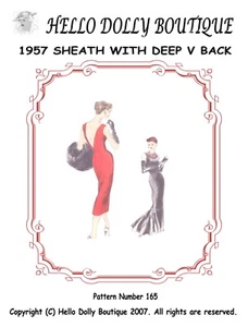 Doll Pattern #165 1950's Sheath with deep back You choose your Doll size NEW - Picture 1 of 2