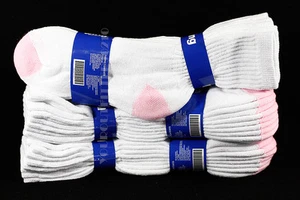 Nuevos calcetines para mujer 9-11 atléticos de peso pesado con tripulación de tobillo algodón rosa tacón y punta - Imagen 1 de 2