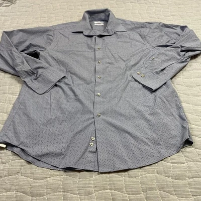 Camisa Calvin Klein Para Hombre 16 34/35 Azul Acero + Vestido Elástico Calce Regular Foto 1 de 4