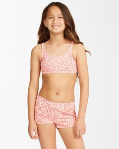 Billabong Girls' Chase The Wild Orange Leopard Swim Shorts L109942 Size M (10) - Picture 1 of 2