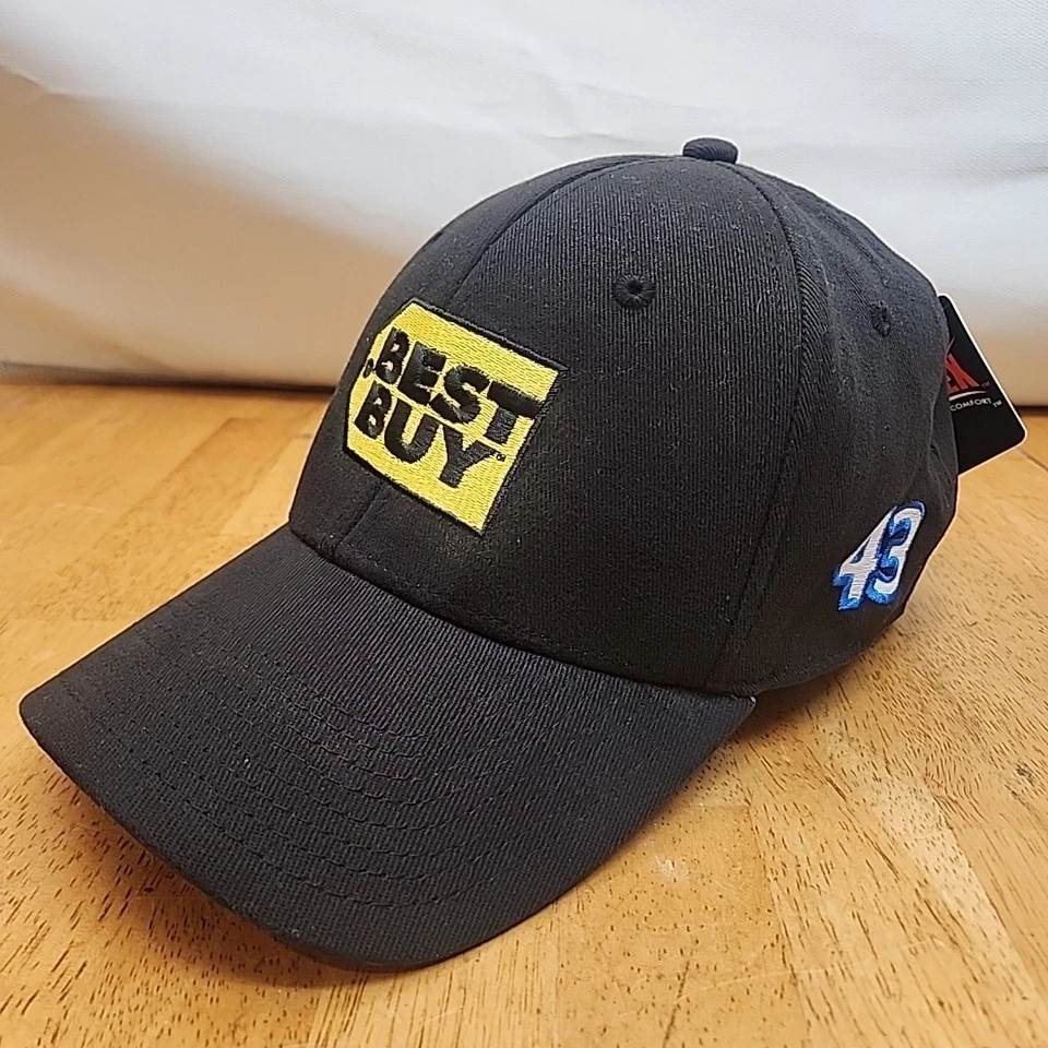 Gorra negra Richard Petty Motorsports #43 Best Buy logotipo bordado ajustada M/L Foto 1 de 4