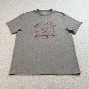 J Crew Shirt Woman Large Gray North Pole Brewing Co Stag Graphic Casual Retro - Picture 1 of 7