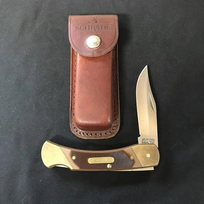 Faca Lockback Dobrável Vintage Schrade + LB7 com Bainha de Couro  - Imagem 1 de 4