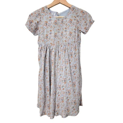 Vestido Cornelloki Niñas Pequeñas Talla 3/4 Azul Floral Cottagecore Forrado Pradera Foto 1 de 4