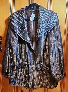 ELLEN TRACY Open Front Bronze Colored Jacket Women's Size Medium NWT - Picture 1 of 5