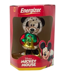 Disney Mickey Mouse 6" Blown Glass Holiday Christmas Ornament Energizer Vintage - Picture 1 of 9