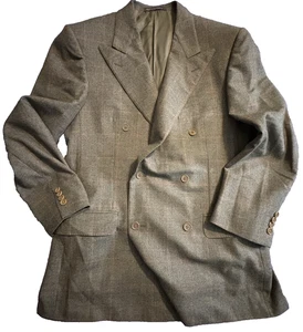 Blazer Ermenegildo Zegna Para Hombre Glen Lana Cachemira a Cuadros 50R Abrigo Deportivo Doble - Imagen 1 de 12