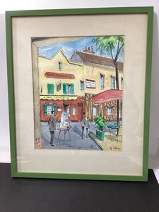 PARIS, Montmartre, Place du Tertre Ansicht etching 13.75” x 16.25 Framed - Picture 1 of 5