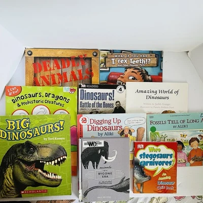 Lot of 10 Dinosaur Prehistoric Era Animals Children Books Instant Library 1 - Image 1 of 4