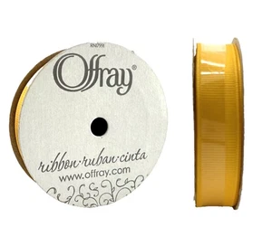 Offray Ribbon Grosgrain Polyester Ribbon, Yellow Gold, 5/8” x 18 ft - 4 Pack - Picture 1 of 11