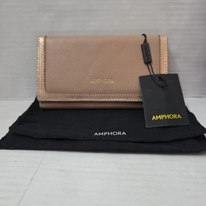 Cartera Chequera Ánfora Cuero y Tela Doble Pliegue Rosa 2 Tonos Nueva Envío Gratis - Imagen 1 de 8