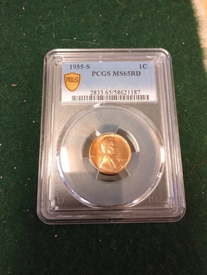 1955 S MS65RD One Cent - Image 1 of 4