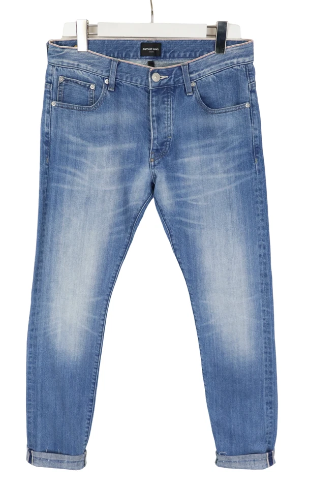 EARNEST SEWN Forest Jeans Men's W31 Slim Fit Selvedge Whiskers Faded - Image 1 of 4